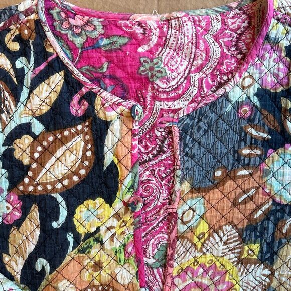 Quilted Kantha Reversible Jacket Woman’s Medium Snowdrop Crewneck - Picture 12 of 12